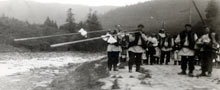 Playing Trembita During Funeral Procession